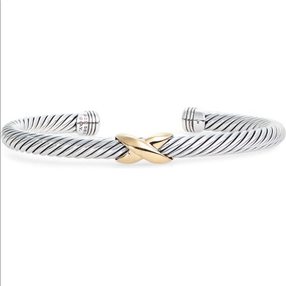David Yurman X bracelet with 14k Gold